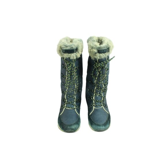 LL Bean Carrabassett Fur Lace Up High Snow Boots 284883 Black Size 8.5 M - Picture 5 of 9